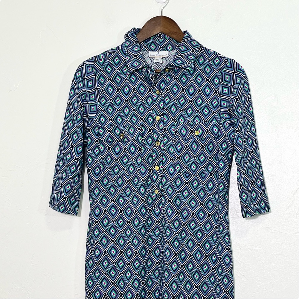 Jude Connally Multicolor Geometric Pattern Shirt … - image 3